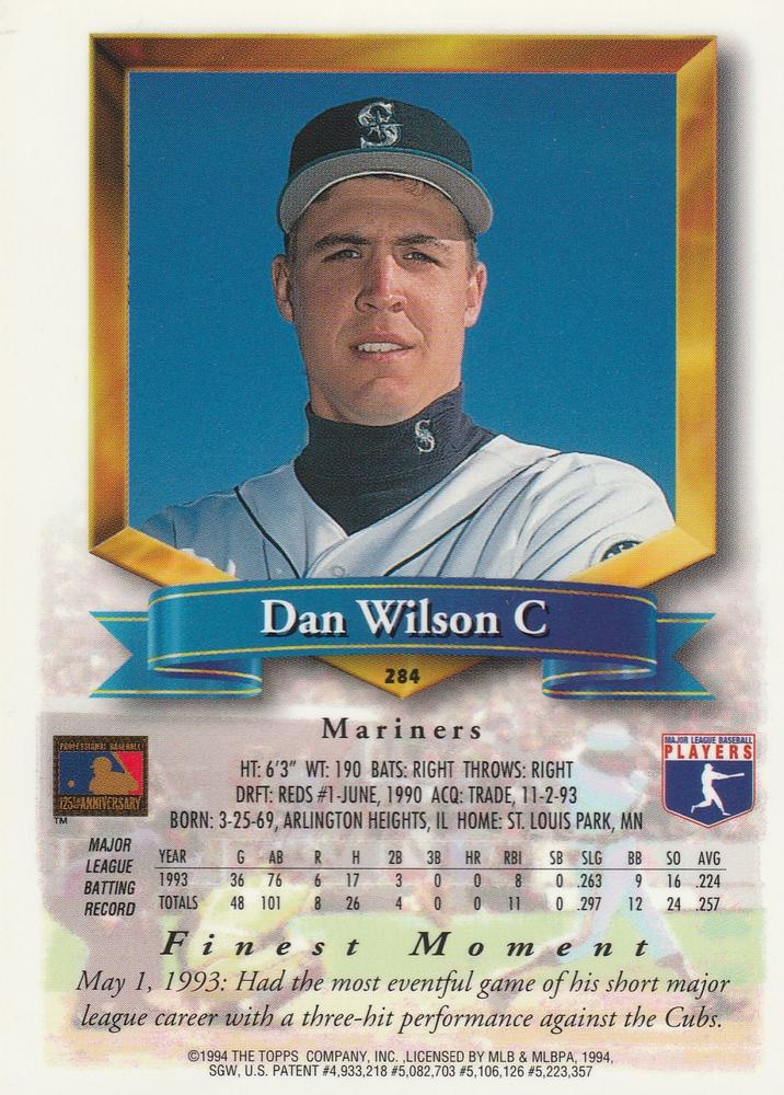 Dan Wilson  baseball card collectible - Main Image 2