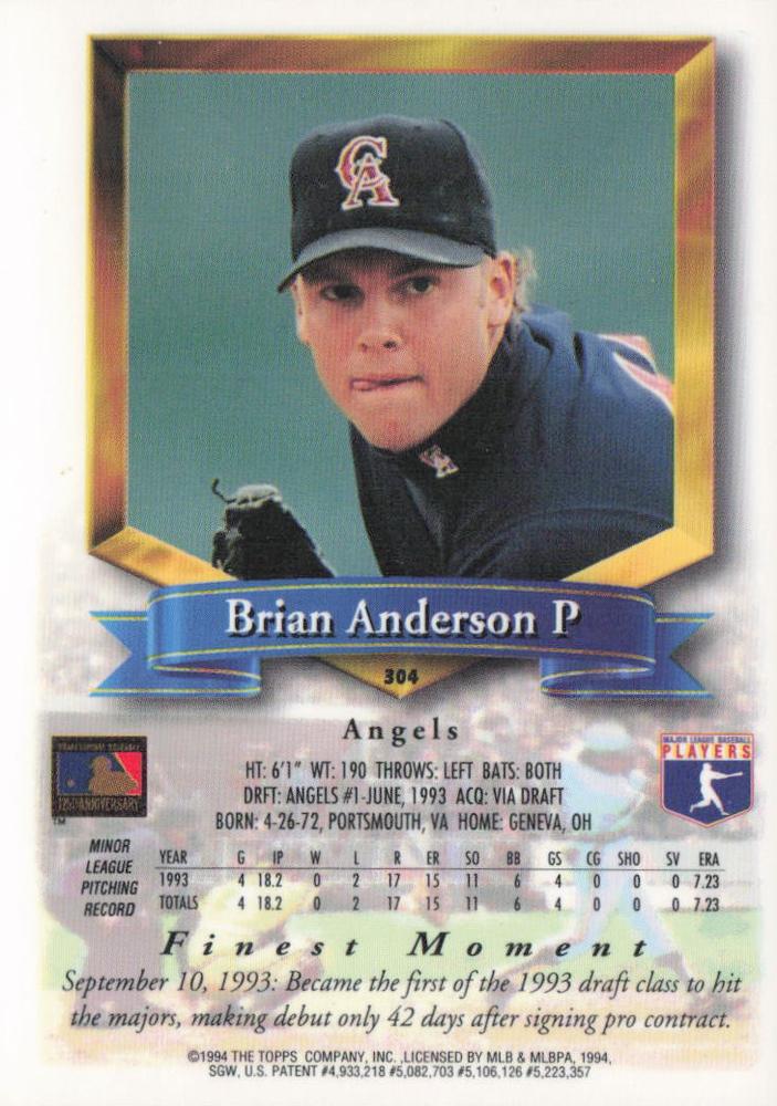 Brian Anderson  baseball card collectible - Main Image 2