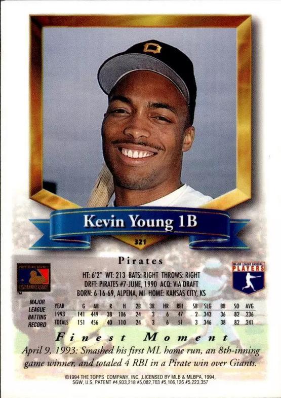 Kevin Young  baseball card collectible - Main Image 2