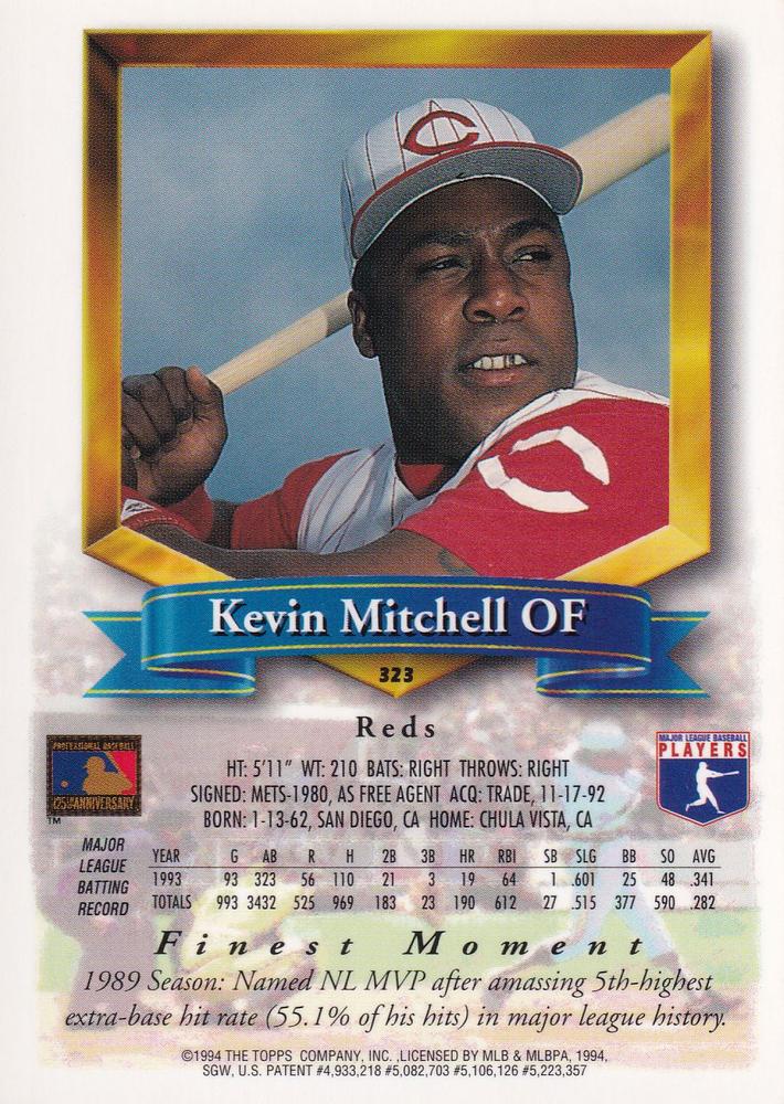 Kevin Mitchell  baseball card collectible - Main Image 2