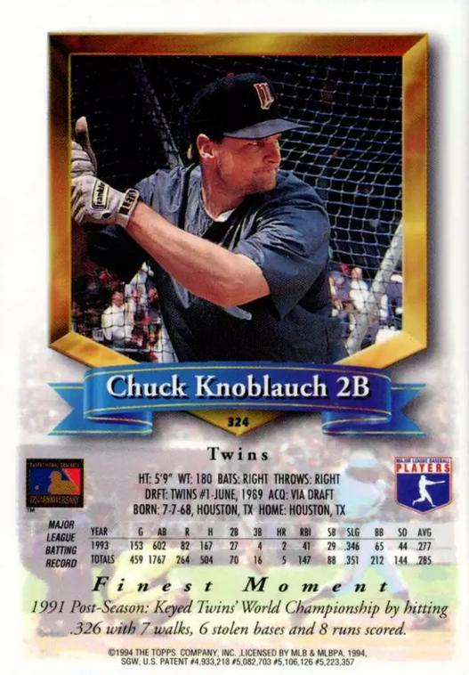 Chuck Knoblauch  baseball card collectible - Main Image 2