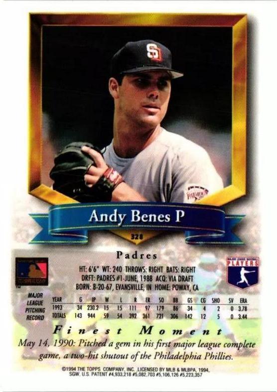 Andy Benes  baseball card collectible - Main Image 2
