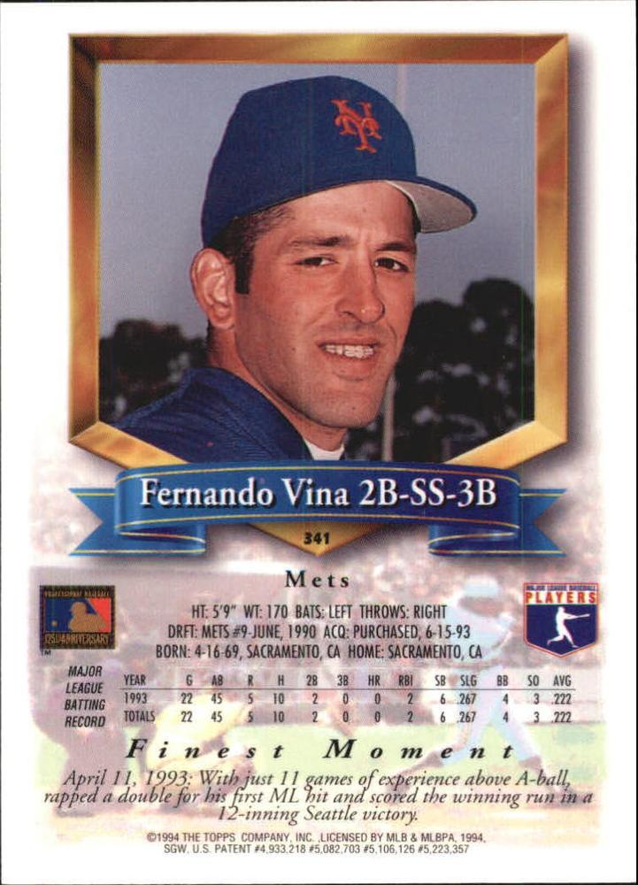 Fernando Vina  baseball card collectible - Main Image 2