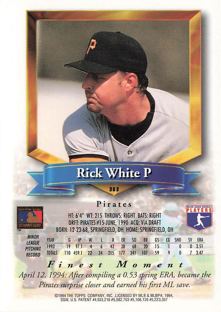 Rick White  baseball card collectible - Main Image 2