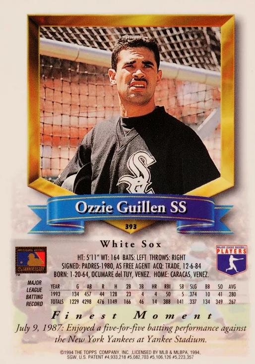 Ozzie Guillen  baseball card collectible - Main Image 2