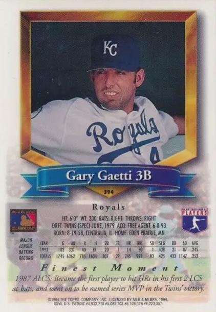 Gary Gaetti  baseball card collectible - Main Image 2