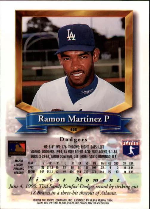 Ramon Martinez  baseball card collectible - Main Image 2
