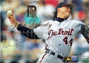 John Doherty  baseball card collectible - Main Image 2