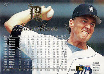 Mike Moore  baseball card collectible - Main Image 2