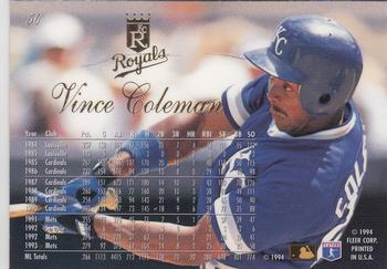 Vince Coleman  baseball card collectible - Main Image 2