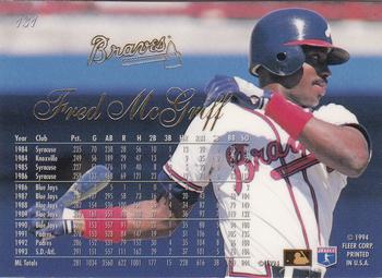 Fred McGriff  baseball card collectible - Main Image 2