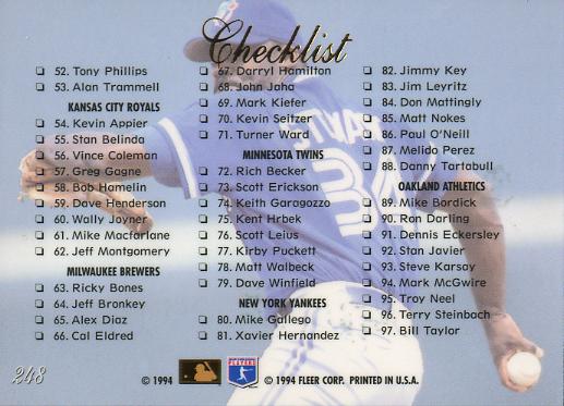 Checklist: 1-97  baseball card collectible - Main Image 2