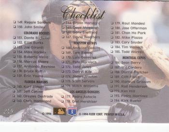 Checklist: 98-194  baseball card collectible - Main Image 2