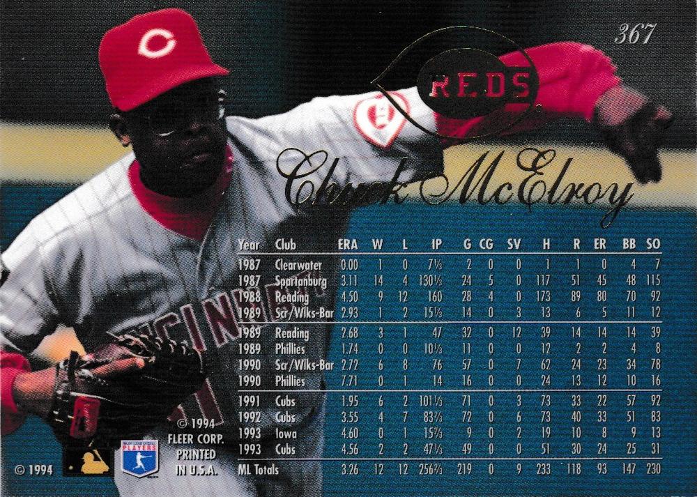 Chuck McElroy  baseball card collectible - Main Image 2