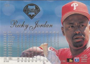 Ricky Jordan  baseball card collectible - Main Image 2