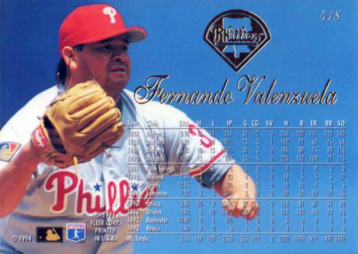 Fernando Valenzuela  baseball card collectible - Main Image 2