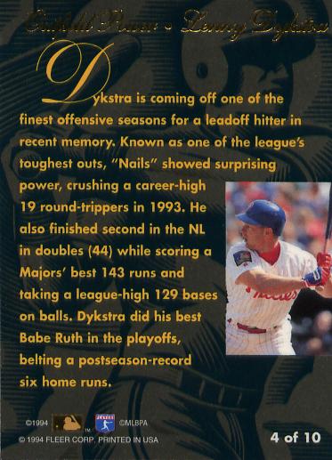 Lenny Dykstra  baseball card collectible - Main Image 2