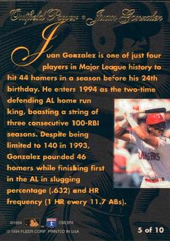 Juan Gonzalez  baseball card collectible - Main Image 2