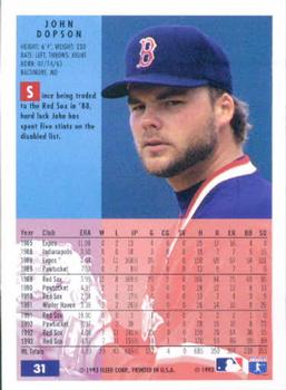 John Dopson  baseball card collectible - Main Image 2
