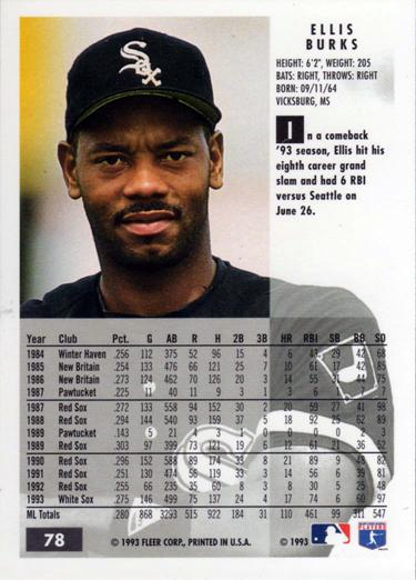Ellis Burks  baseball card collectible - Main Image 2