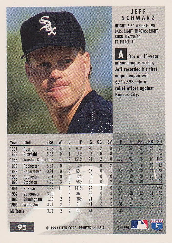 Jeff Schwarz  baseball card collectible - Main Image 2