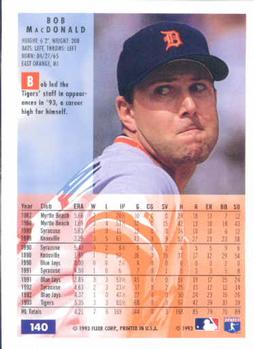 Bob MacDonald  baseball card collectible - Main Image 2