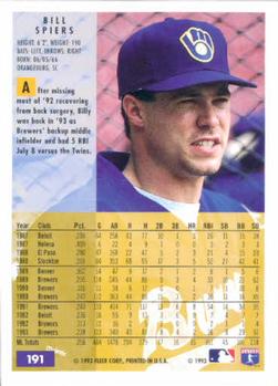 Bill Spiers  baseball card collectible - Main Image 2