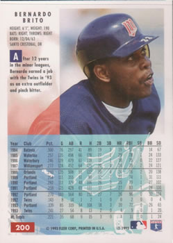 Bernardo Brito  baseball card collectible - Main Image 2