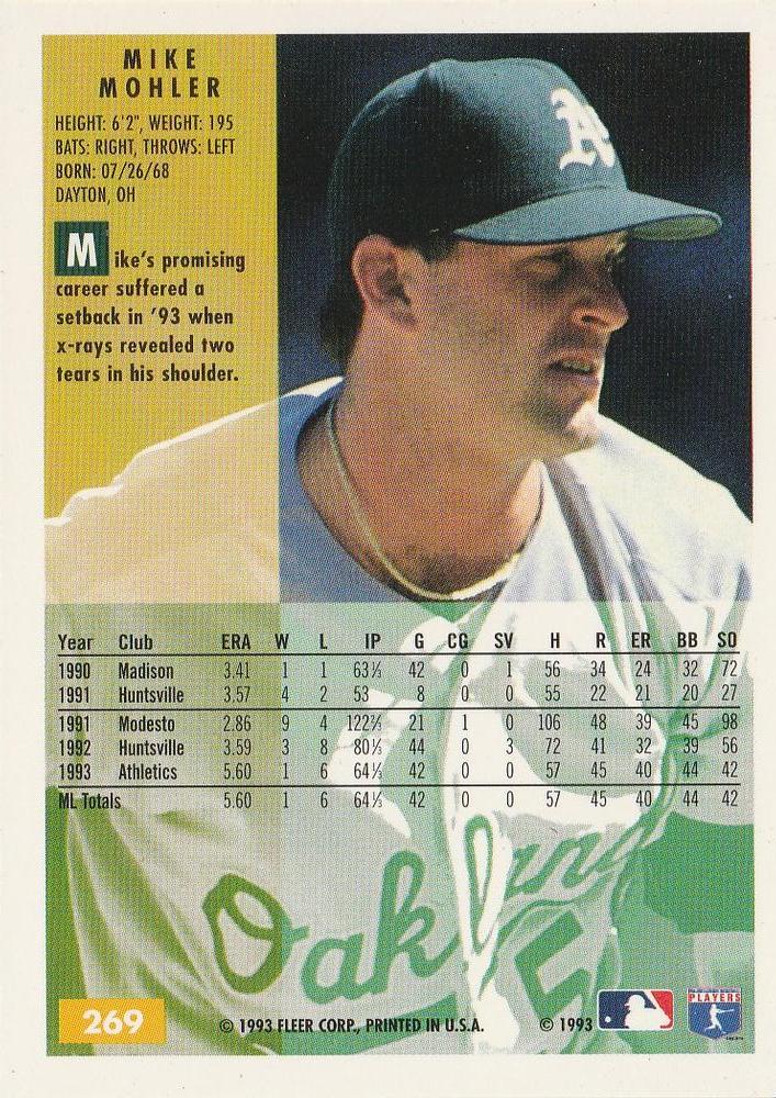 Mike Mohler  baseball card collectible - Main Image 2