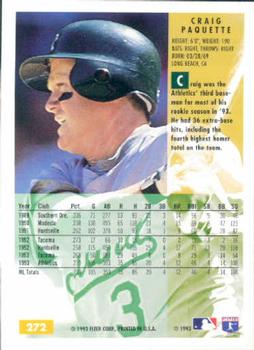 Craig Paquette  baseball card collectible - Main Image 2