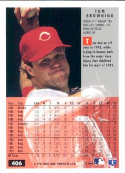 Tom Browning  baseball card collectible - Main Image 2