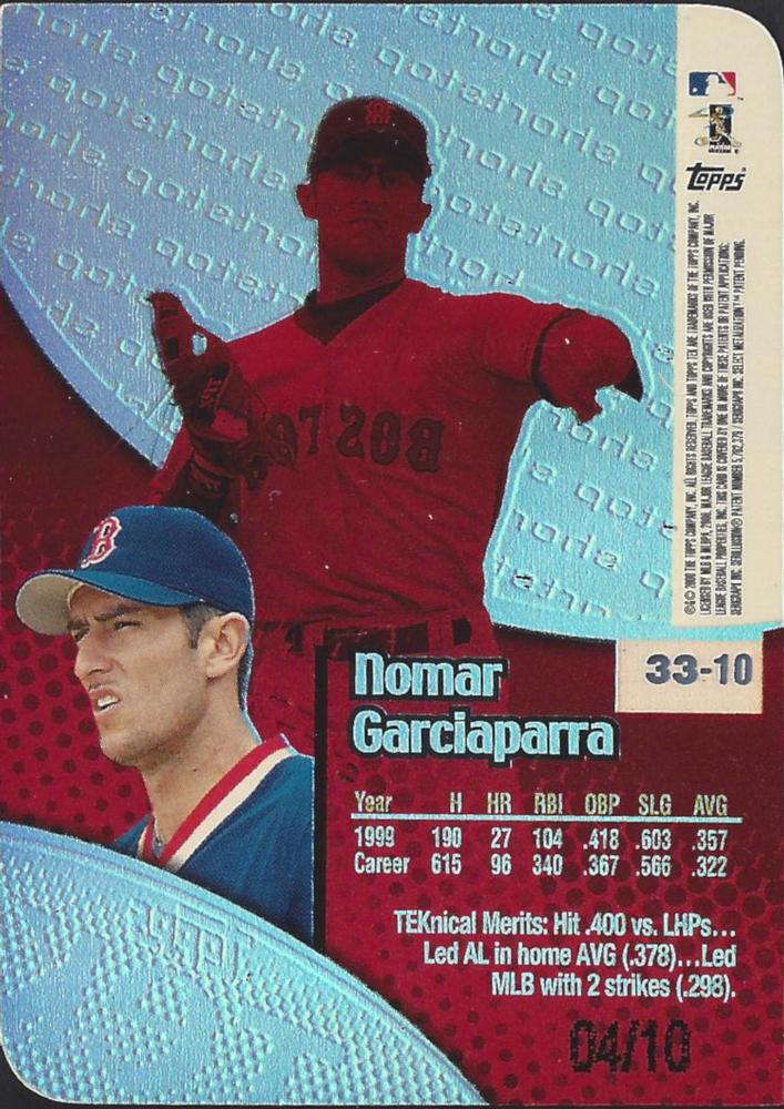 Nomar Garciaparra  baseball card collectible - Main Image 2