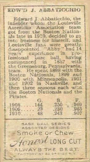 Ed Abbaticchio  baseball card collectible - Main Image 2