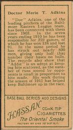 Doc Adkins  baseball card collectible - Main Image 2