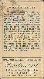 Bill Bailey  baseball card collectible - Main Image 2