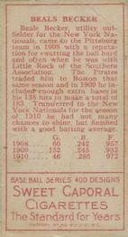 Beals Becker  baseball card collectible - Main Image 2