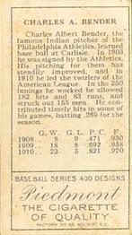 Chief Bender  baseball card collectible - Main Image 2