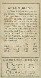 Bill Bergen  baseball card collectible - Main Image 2