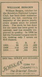 Bill Bergen  baseball card collectible - Main Image 2