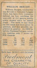 Bill Bergen  baseball card collectible - Main Image 2