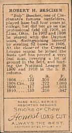 Bob Bescher  baseball card collectible - Main Image 2