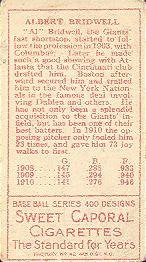 Al Bridwell  baseball card collectible - Main Image 2