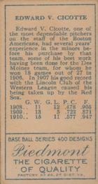 Eddie Cicotte  baseball card collectible - Main Image 2