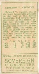 Eddie Cicotte  baseball card collectible - Main Image 2