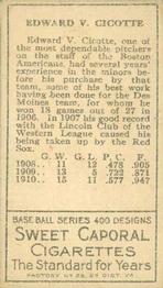 Eddie Cicotte  baseball card collectible - Main Image 2