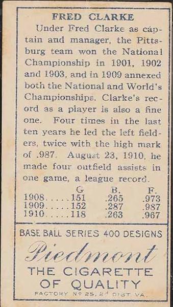 Fred Clarke  baseball card collectible - Main Image 2