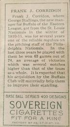 Frank J. Corridon  baseball card collectible - Main Image 2