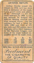 Arthur Devlin  baseball card collectible - Main Image 2