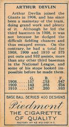 Arthur Devlin  baseball card collectible - Main Image 2