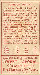 Arthur Devlin  baseball card collectible - Main Image 2